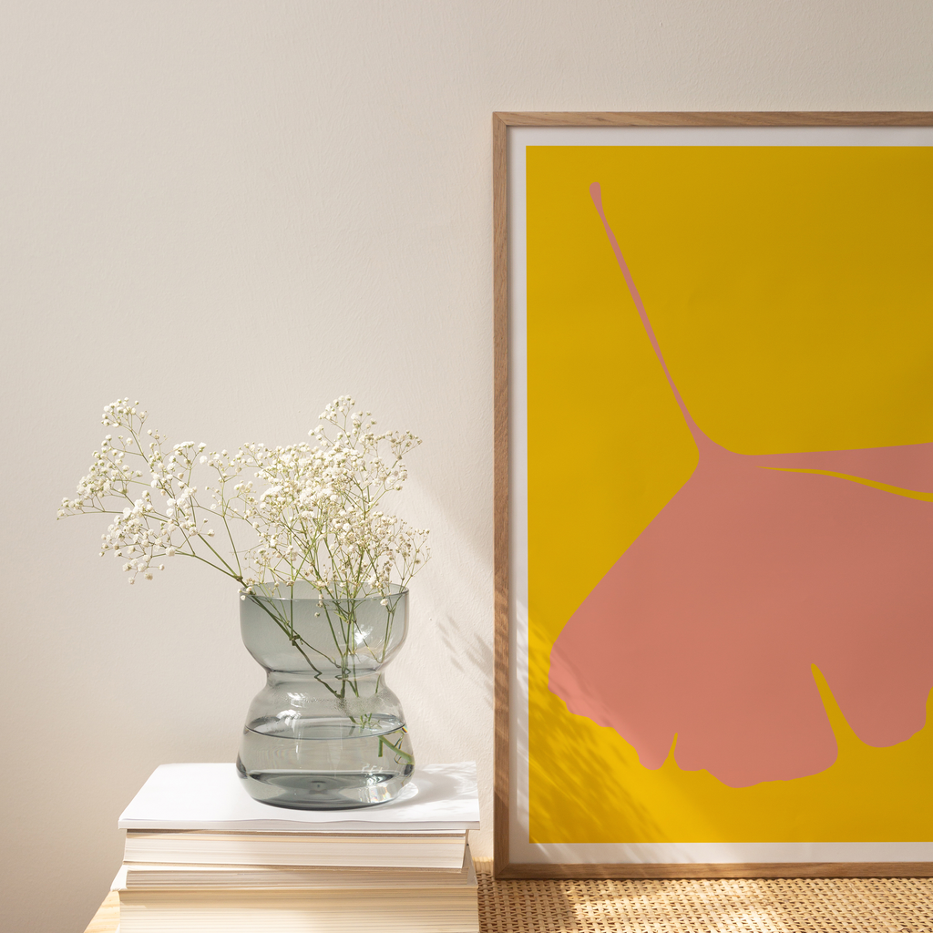 A Ginkgo Pop modern art print from modern stationery brand Common Modern