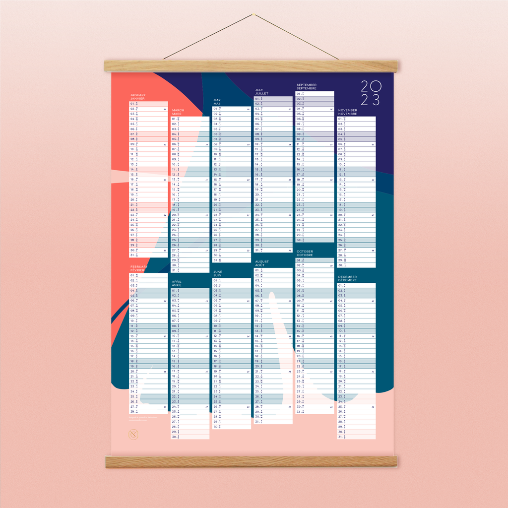 A Le Plan 2023 Wall Planner from modern stationery brand Common Modern
